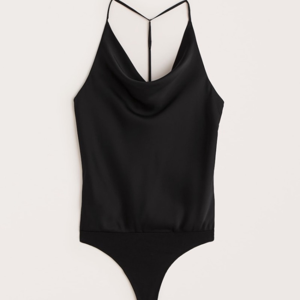 NWT Satin Cowlneck T-Strap Back Bodysuit - Picture 6 of 10
